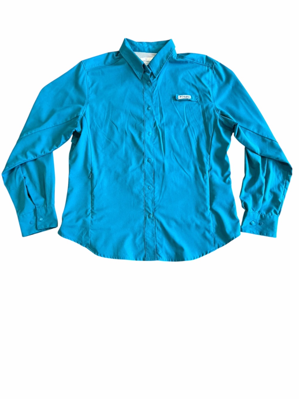 Columbia PFG Omni-Shade Long Sleeve Fishing Shirt Teal Women’s Large